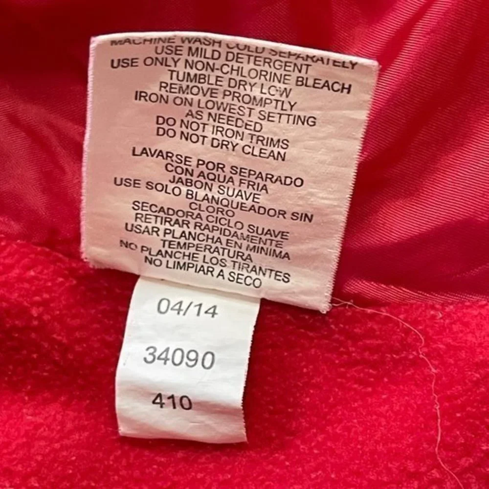 Rothschild Girl's Red Flower Pocket Full Zip Puffer Jacket Toddler‎ Size 4T